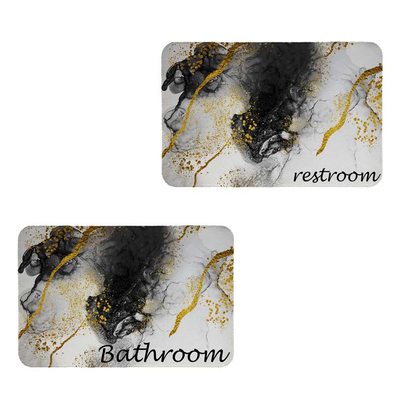پادری طرح  Restroom & Bathroom کد 8759 سایز 80x50 سانتی متر مجموعه دو عددی