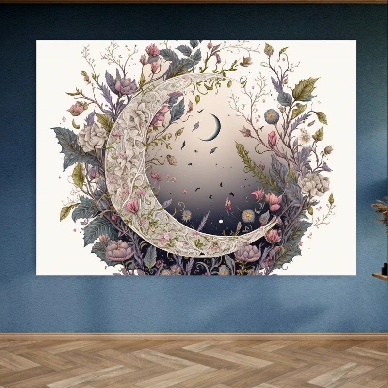 پوستر پارچه ای طرح مخمل حلال ماه مدل طبیعت کد FP1056709