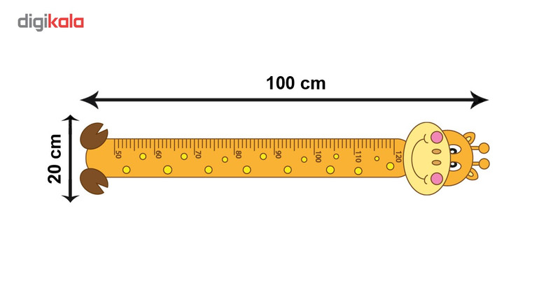 استیکر اندازه گیری قد ژیوار طرح زرافه