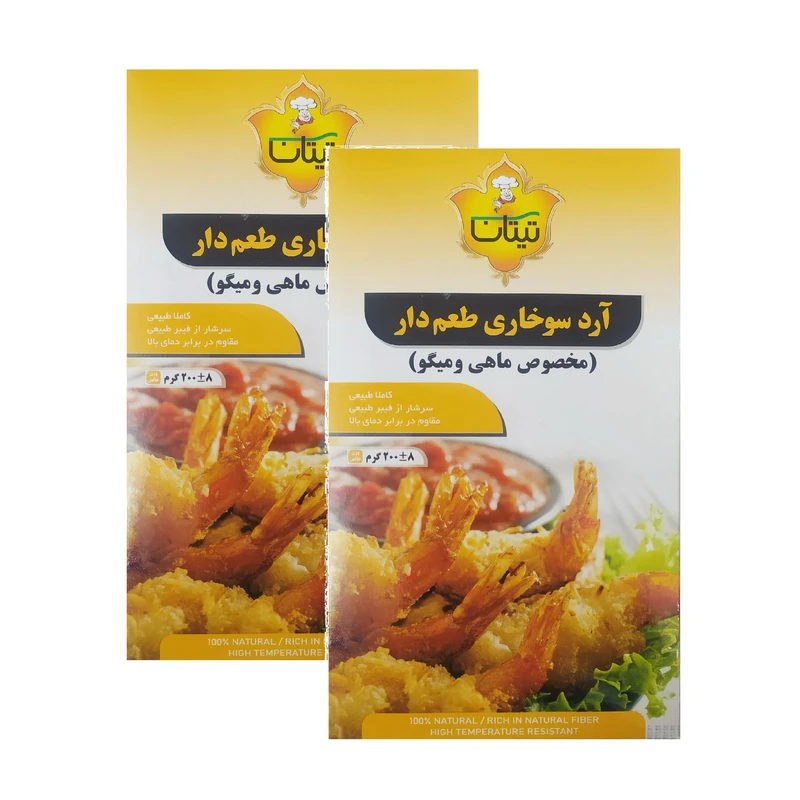 آرد سوخاری ماهی و میگو تیتان - 200 گرم بسته 2 عددی