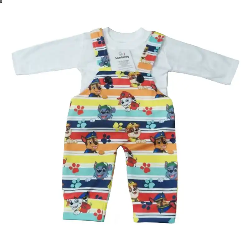 ست تیشرت و سرهمی نوزادی مدل سگهای نگهبان