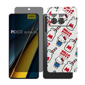 Glass Together model privacy Screen Protector Suitable for Xiaomi Poco X6 Pro Mobile Phone with Back cover sticker