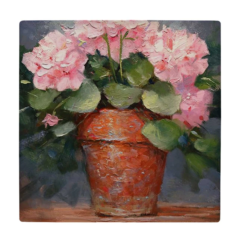 زیر لیوانی  طرح گلدان شمعدانی کد    6085185_5078