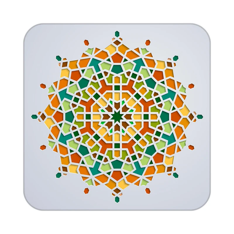 زیر لیوانی کاکتی طرح اسلیمی مدل mg10365