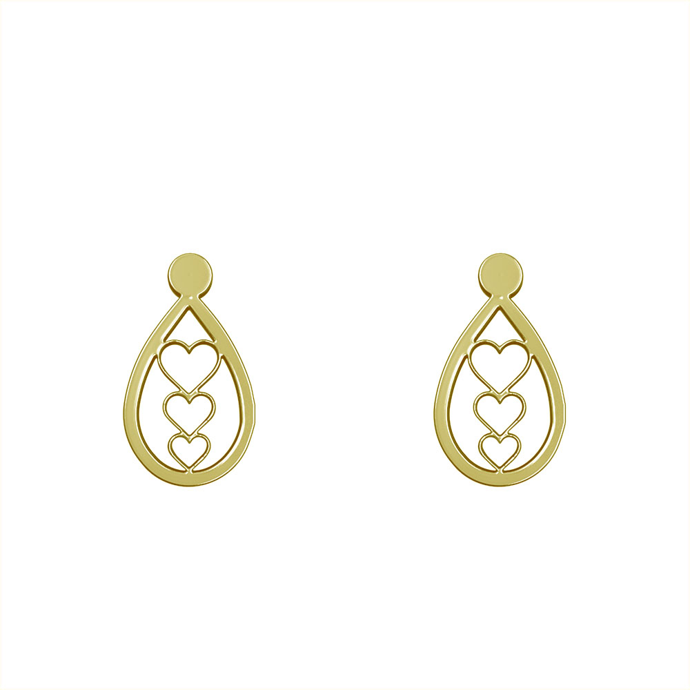 گوشواره طلا 18 عیار زنانه مدوپد مدل قلب کد GA1-10491