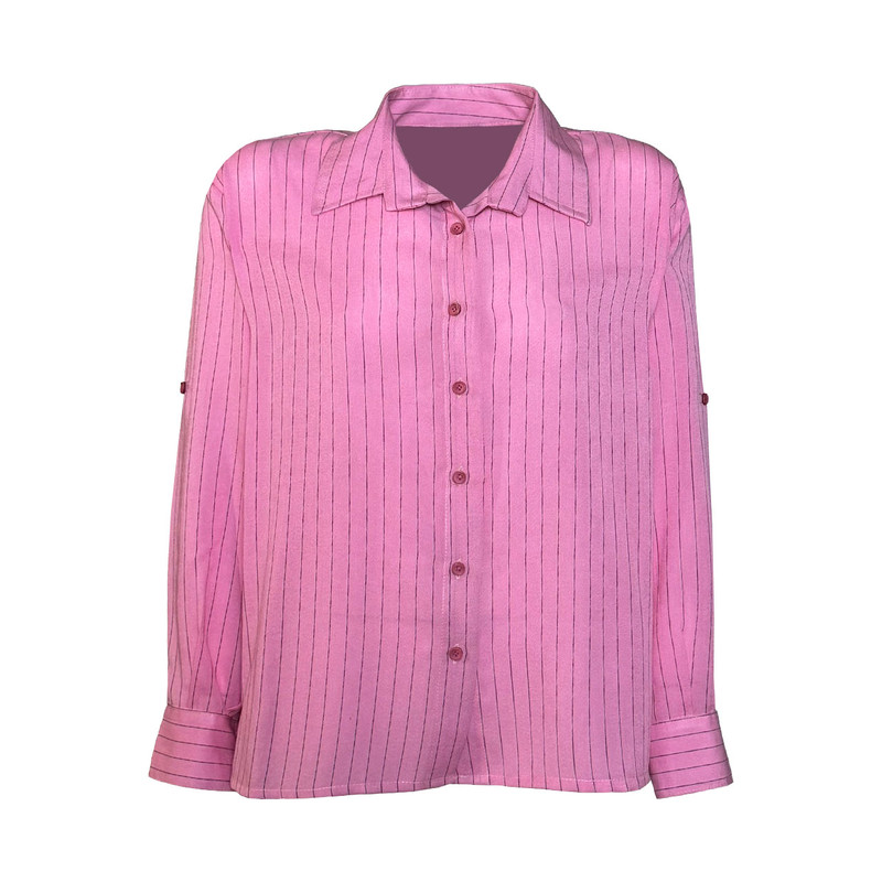 شومیز آستین بلند زنانه کد 7036 رنگ صورتی