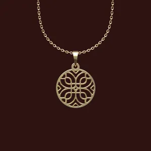 گردنبند طلا 18 عیار زنانه مدوپد مدل هندسی کد W2-1-1007