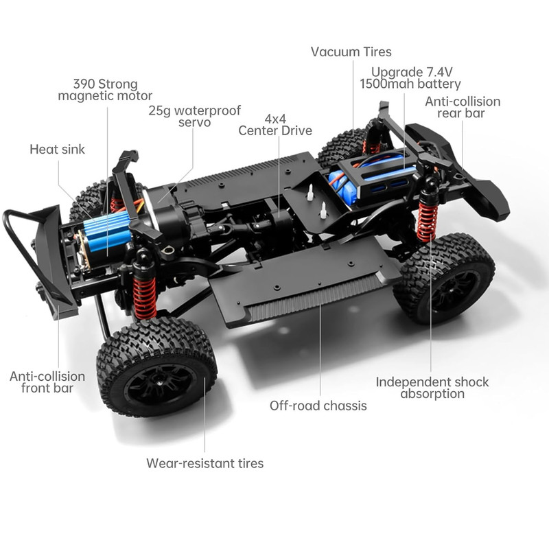 ماشین بازی کنترلی مدل جیپ آفرود طرح 4x4 Jeep کد MN-128