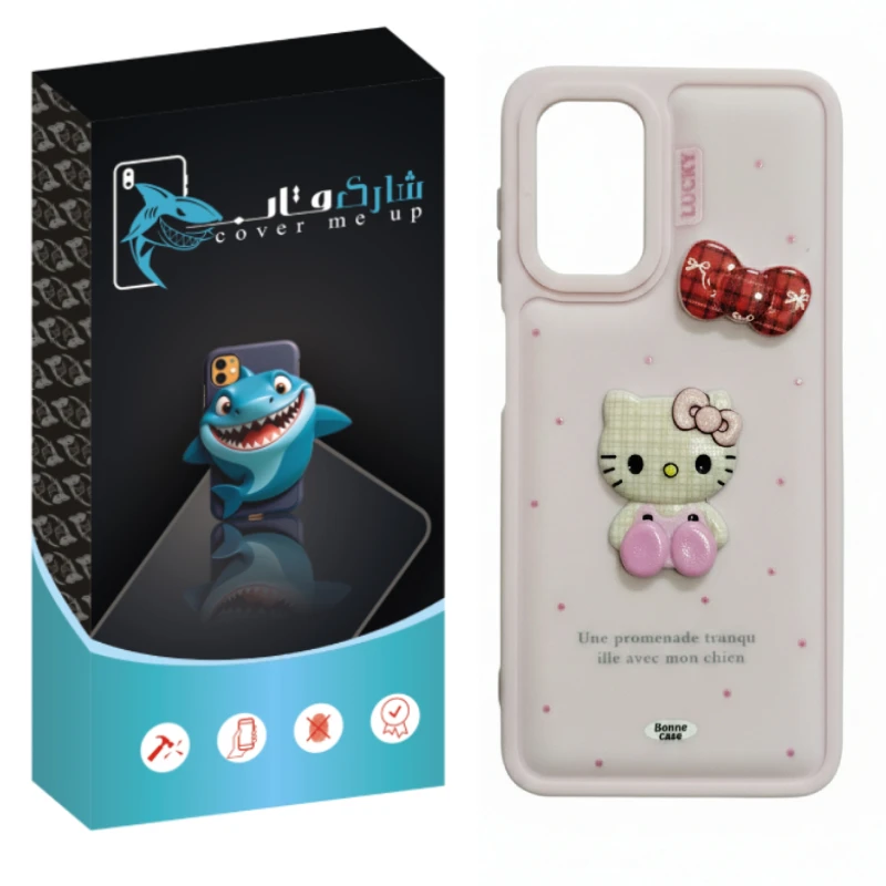کاور شارک قاب مدل کیتی عروسکی مناسب برای گوشی موبایل سامسونگ Galaxy A23