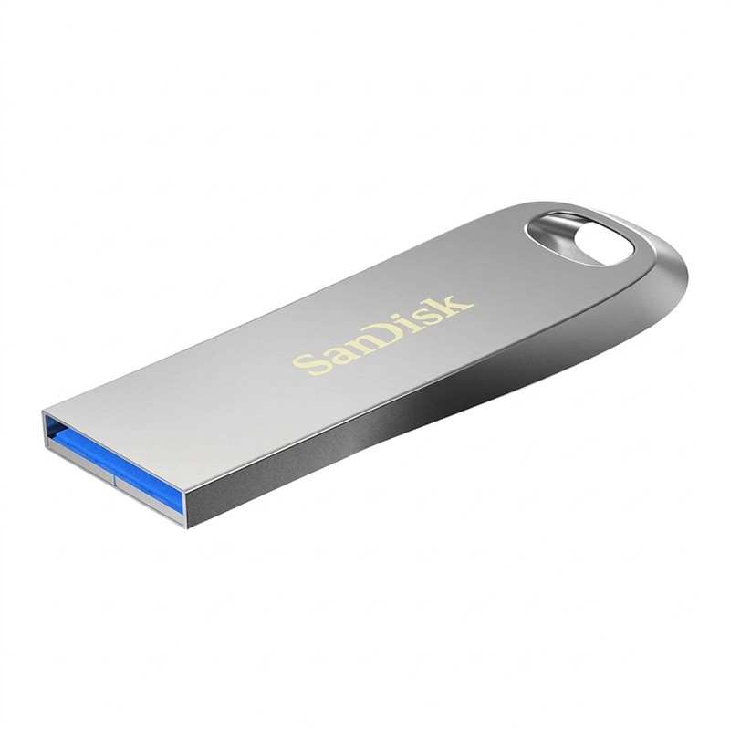 فلش مموری 32 گیگابایت سن دیسک مدل Ultra Luxe با رابط USB سه‌نقطه‌یک، بدنه فلزی و پشتیبانی از نرم‌افزار Secure Access