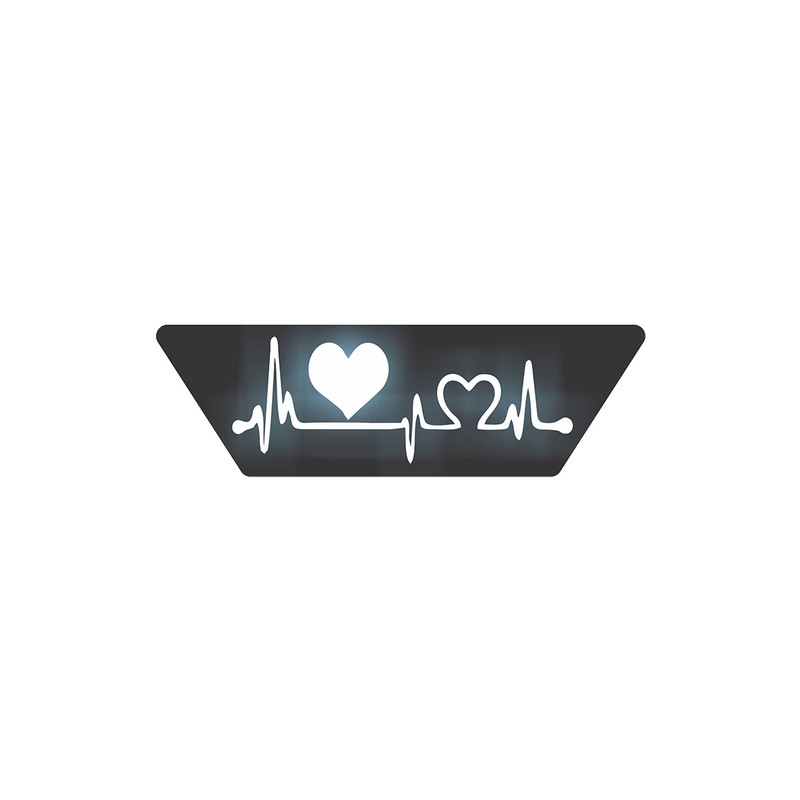 آرم شیشه عقب خودرو طرح ضربان قلب مدل LED W چراغدار