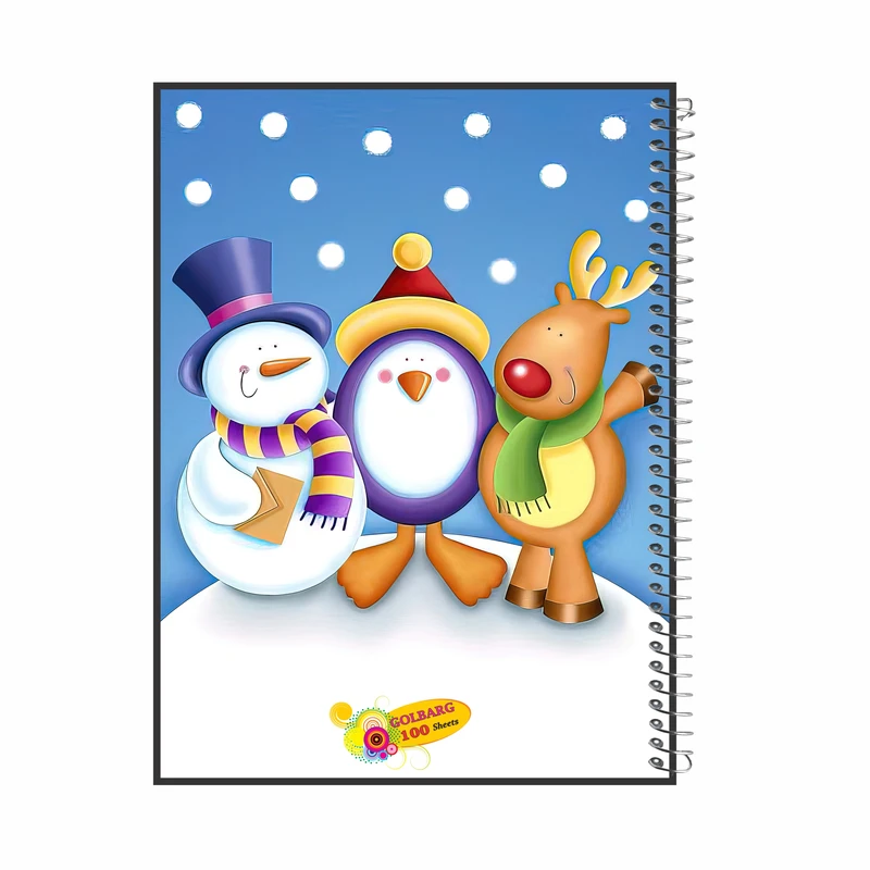 دفتر مشق 100 برگ گلبرگ طرح آدم برفی کد 100733