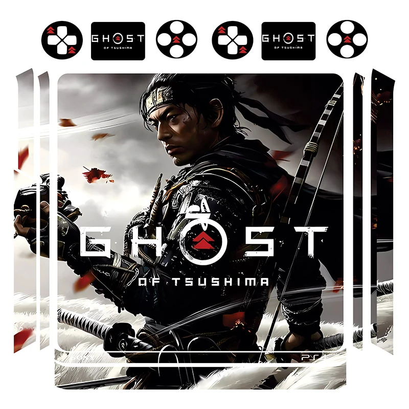 برچسب پلی استیشن 4 اسلیم توییجین وموییجین مدل Ghost of Tsushima 02 مجموعه 14 عددی