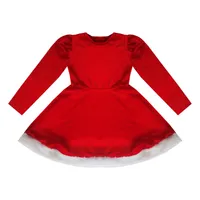 پیراهن دخترانه مدل کریسمسی خزدار