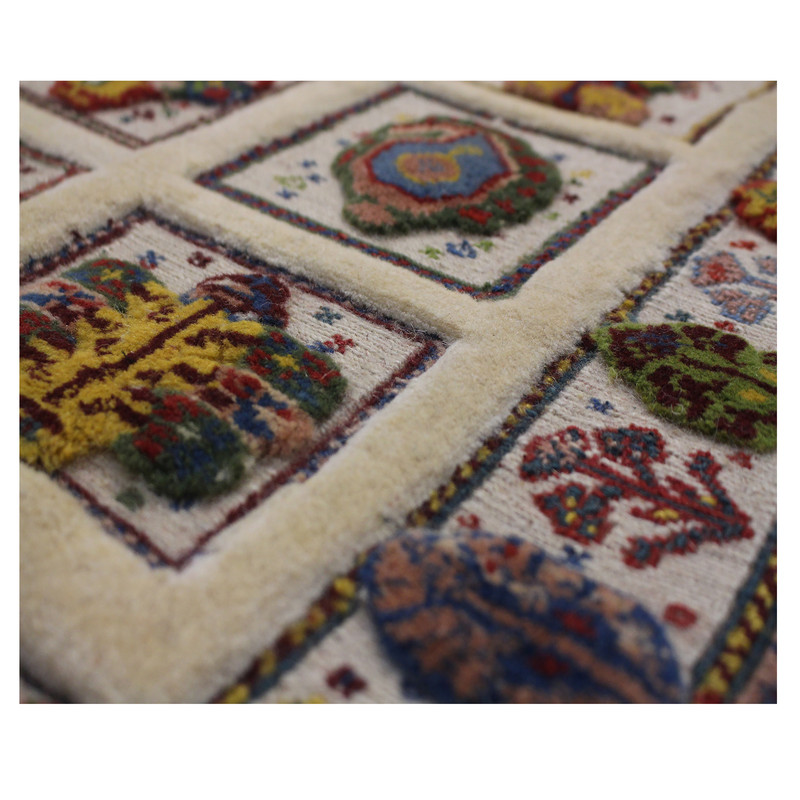 گلیم فرش دستباف یک متری مدل خشتی کد 109