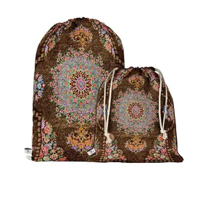 نظم دهنده سفری مدوپد طرح قالی قم ترنجی گلفرنگ مدل C-Ghom175 بسته 2 عددی