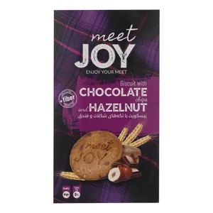 بیسکویت با تکه های شکلات و فندق میت جوی - 200 گرم