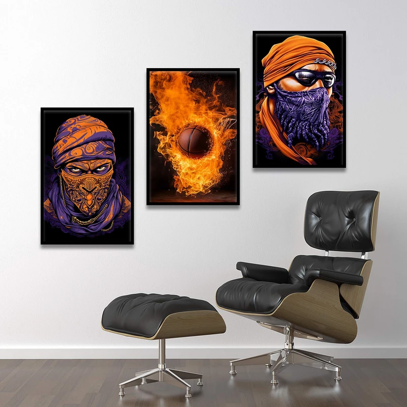 تابلو بکلیت طرح مدرن ورزشی مدل شاین اکلیلی B-1746 مجموعه 3 عددی