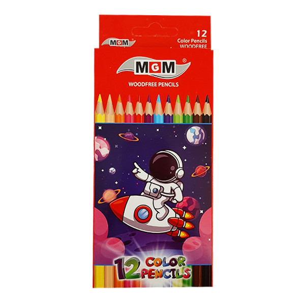 مداد رنگی 12 رنگ ام جی ام مدل فضانورد