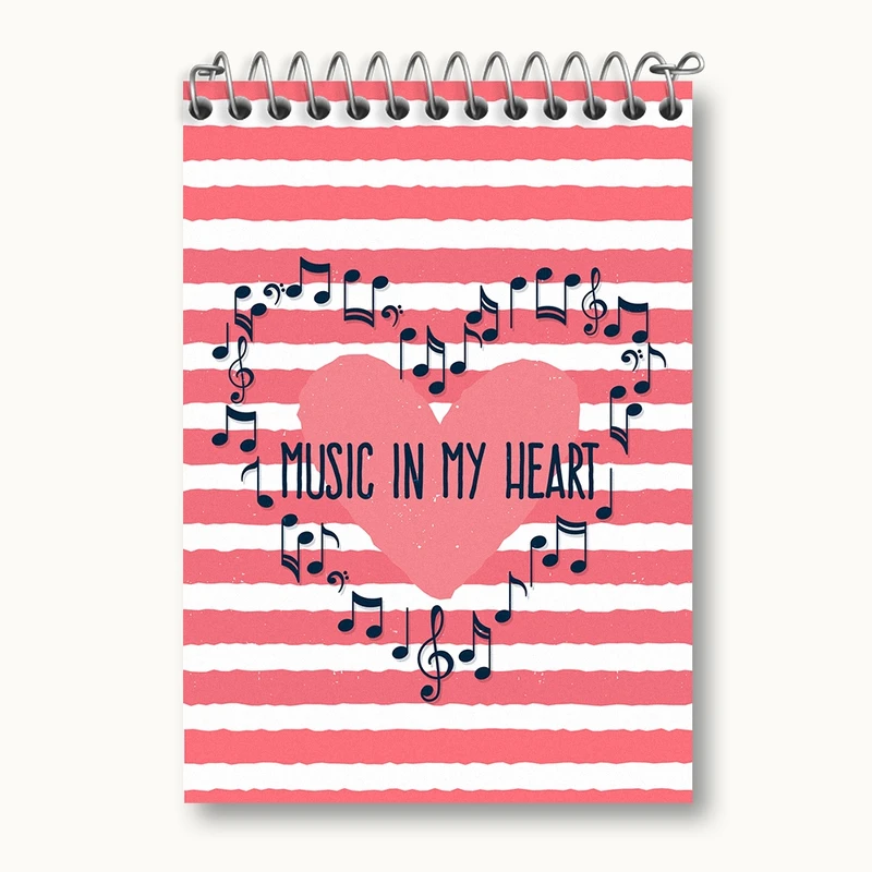 دفتر یادداشت 50 برگ خندالو مدل موزیک کد N261