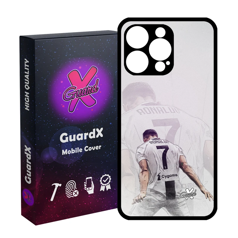 کاور گارد ایکس طرح CR7 مدل قاب Glass10189 مناسب برای گوشی موبایل اپل iPhone 15 Pro Max