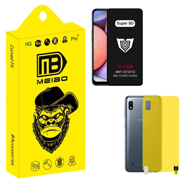 محافظ صفحه نمایش میبو مدل Super 9D Touch مناسب برای گوشی موبایل سامسونگ Galaxy a10 به همراه محافظ پشت گوشی