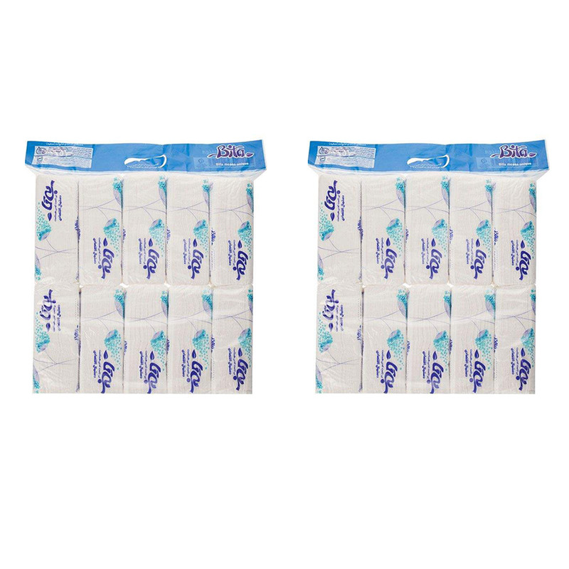 دستمال کاغذی 100 برگ بی تا مدل اقتصادی 2 بسته 10 عددی