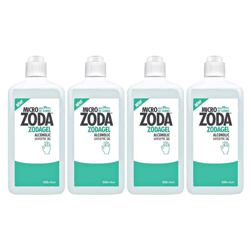 ژل  ضدعفونی کننده میکروزدا مدل ZODAGEH حجم 500 میلی لیتر مجموعه 4 عددی