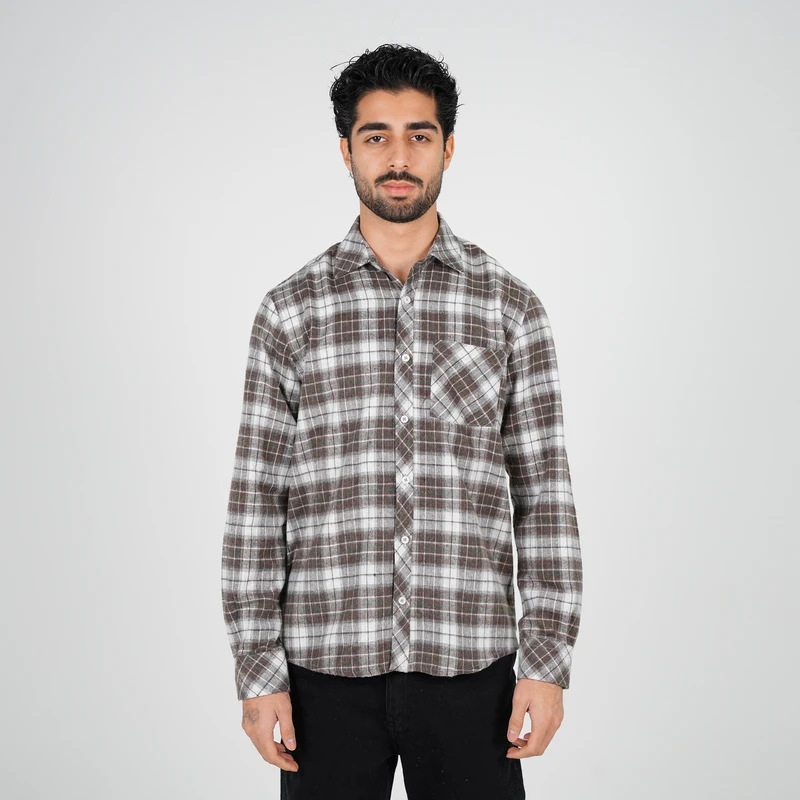 پیراهن آستین بلند یقه برگردان مردانه پاتن جامه مدل 04MC8528