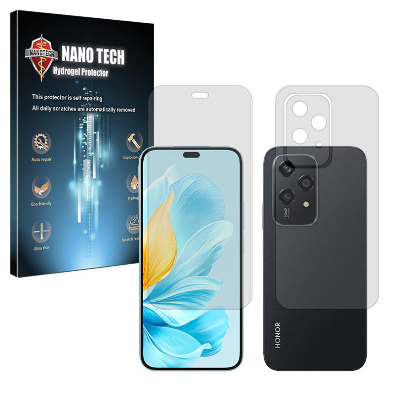 محافظ صفحه نمایش شفاف نانو تک مدل Tough مناسب برای گوشی موبایل آنر 200 Lite به همراه محافظ پشت گوشی