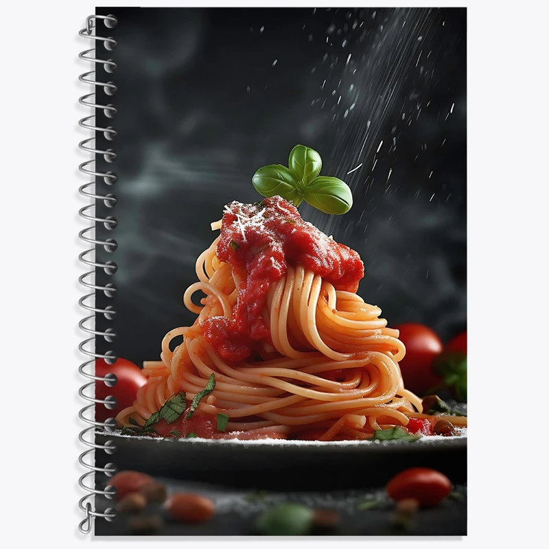 دفتر زبان 50 برگ خندالو مدل دو خط طرح پاستا Pasta کد 31080