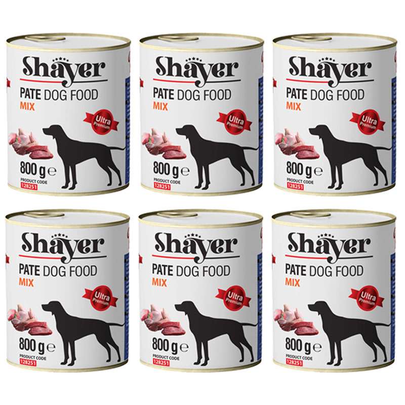 کنسرو غذای سگ شایر مدل Mix وزن 800 گرم بسته 6 عددی