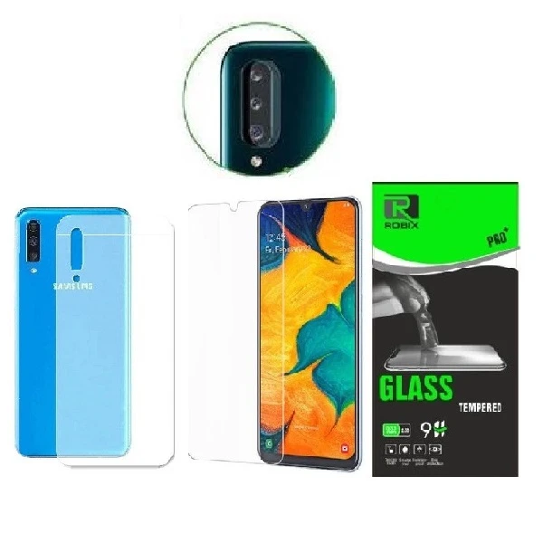 محافظ صفحه نمایش وپشت گوشی روبیکس مدل SA-A20sمناسب برای گوشی موبایل سامسونگ Galaxy A20s به همراه محافظ لنز دوربین