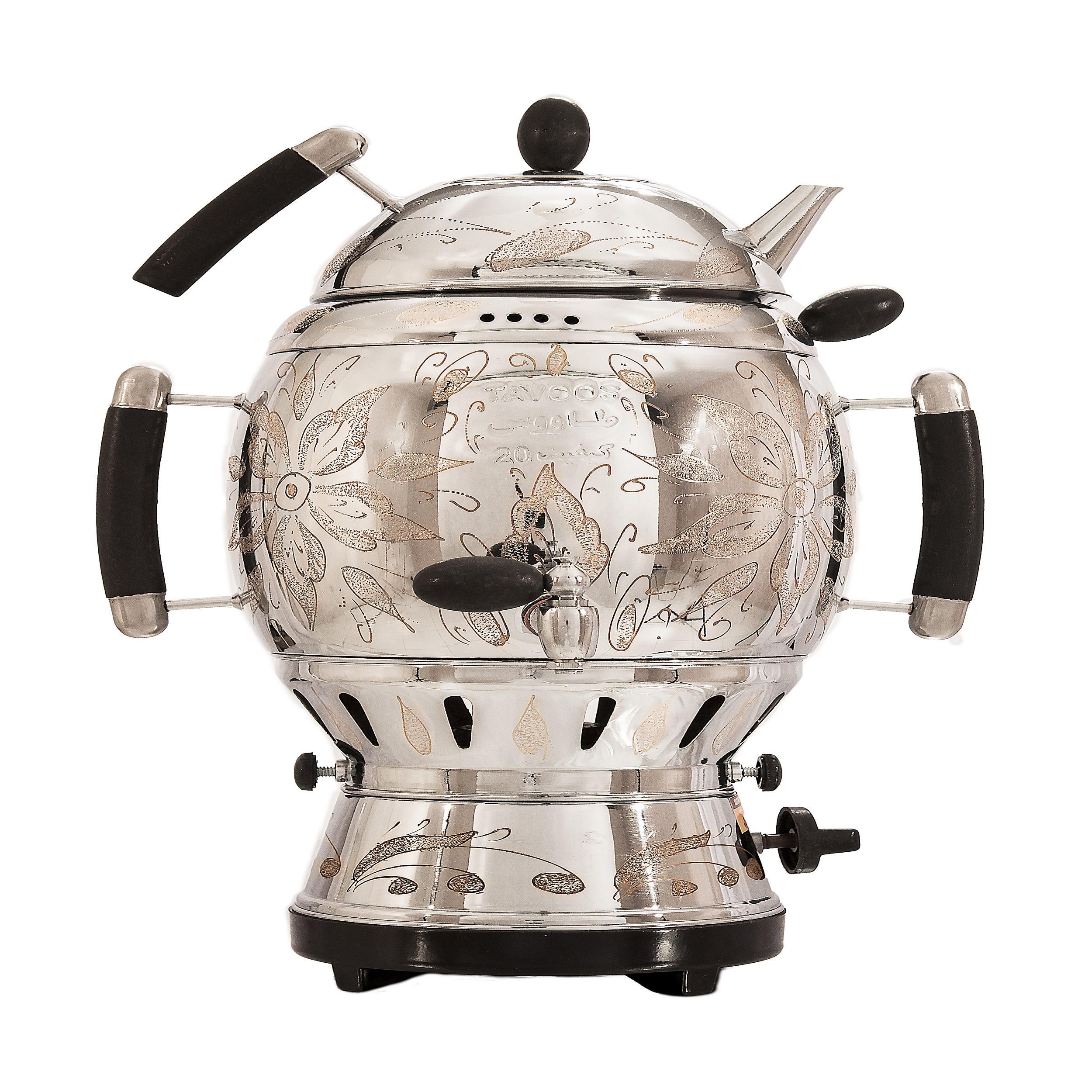 سماور گازی طاووس کد 2-115 گنجایش 6 لیتر