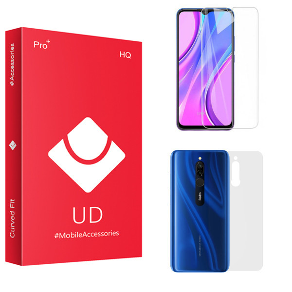 محافظ صفحه نمایش یو دی مدل HQ مناسب برای گوشی موبایل شیائومی Redmi 8 به همراه محافظ پشت گوشی