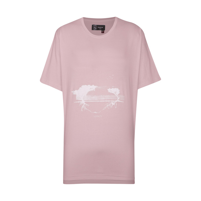 تیشرت آستین کوتاه مردانه مدل وفاداری 09 رنگ صورتی