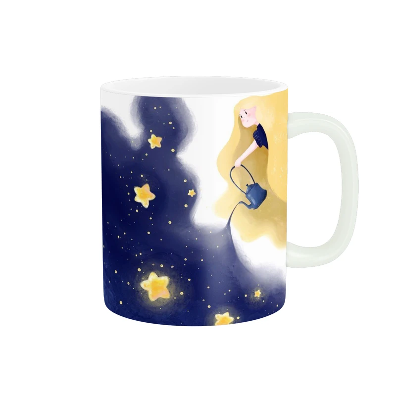 ماگ پاد آفرین مدل دختر و ستاره ها کد 188