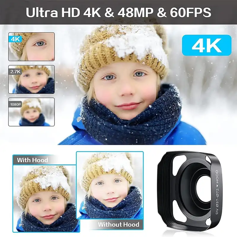 دوربین فیلم برداری مدل 48MP 60FPS with IR Night Vision