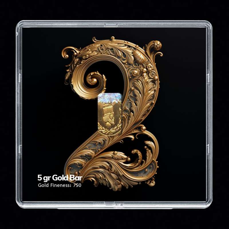 شمش طلا 18 عیار مدوپد مدل عدد 2  کد SG-10175