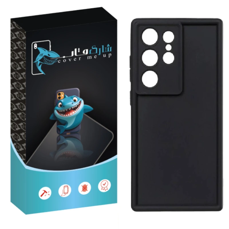 کاور شارک قاب مدل سیلیکونی سولید مناسب برای گوشی موبایل سامسونگ Galaxy S23 Ultra
