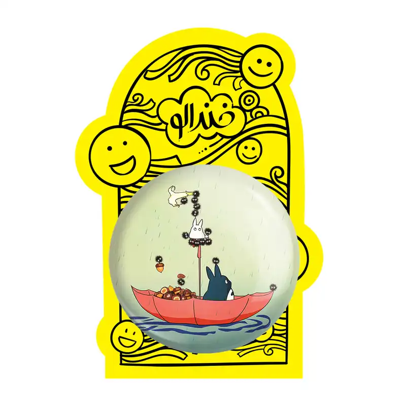 آینه جیبی خندالو طرح توتوروهای کوچک انیمه Totoro مدل تاشو کد 12814