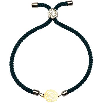 دستبند طلا 18 عیار زنانه کرابو طرح گل رز مدل Kr1424