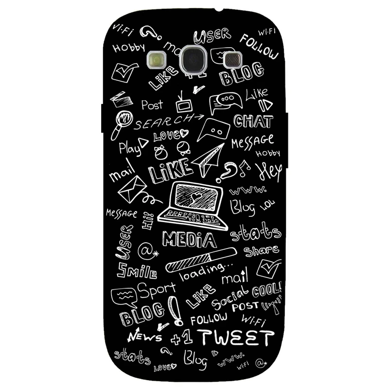 کاور مگافون طرح رسانه های اجتماعی مدل 1898 مناسب برای گوشی موبایل سامسونگ Galaxy S3         
