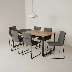 میز ناهارخوری شش نفره دیزم مدل مونتاژی LNC_asm_150×80_Di_BALIGHT