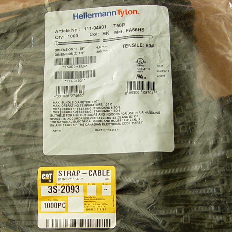 بست کمربندی ماشین آلات کاترپیلار کد 3S2093 بسته 1000 عددی