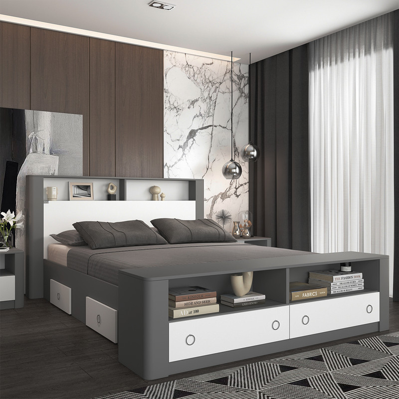 تخت خواب دونفره اعیان مدل FH822 سایز 160x200 سانتی متر