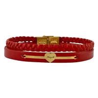 دستبند طلا 18 عیار زنانه لیردا مدل اسم عطیه  9010