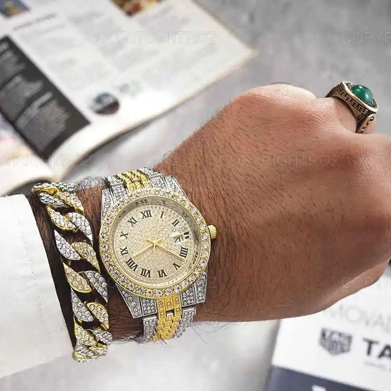 ساعت مچی عقربهای مردانه مدل فول نگین دیت جاست ساعت مچی عقربهای مردانه مدل فول نگین دیت جاست