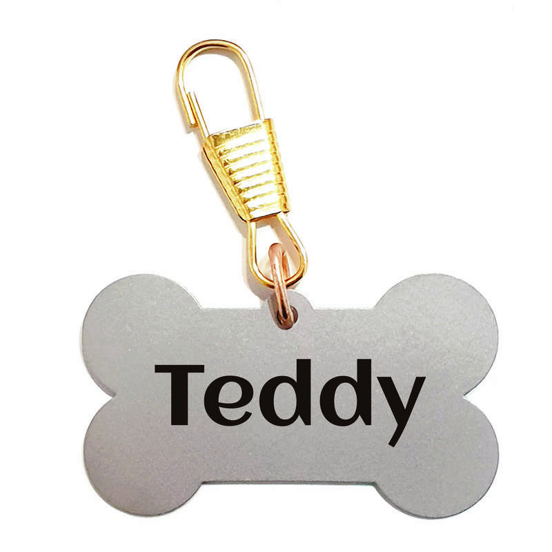 پلاک شناسایی سگ مدل استخوان طرح Teddy