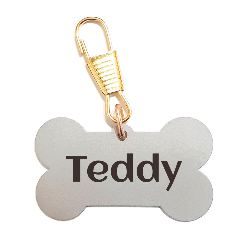 پلاک شناسایی سگ مدل استخوان طرح Teddy